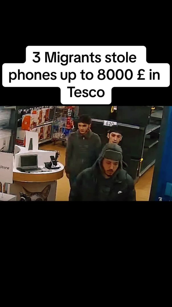 3 migrants stole phones from tesco