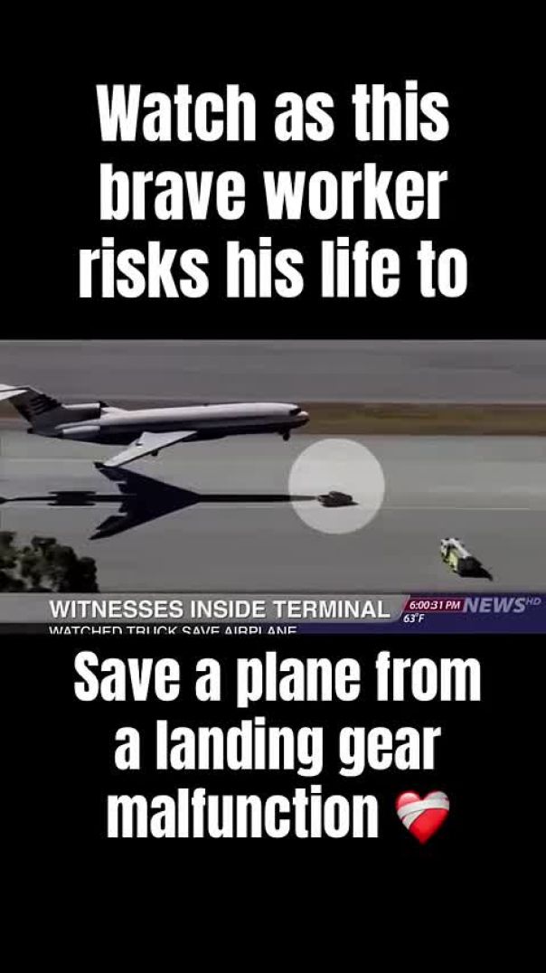 Brave worker risk his life to save plane